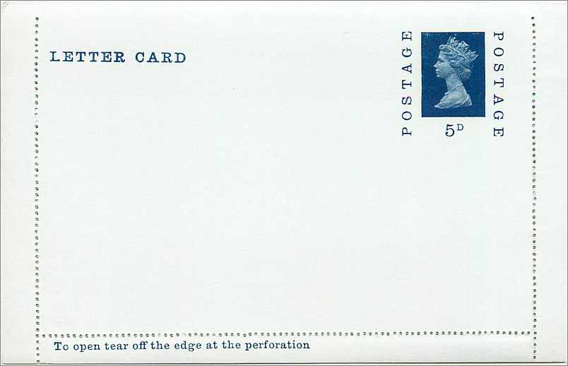 Entier Postal Postal Stationary Grande Bretagne Great Britain 5d Machin