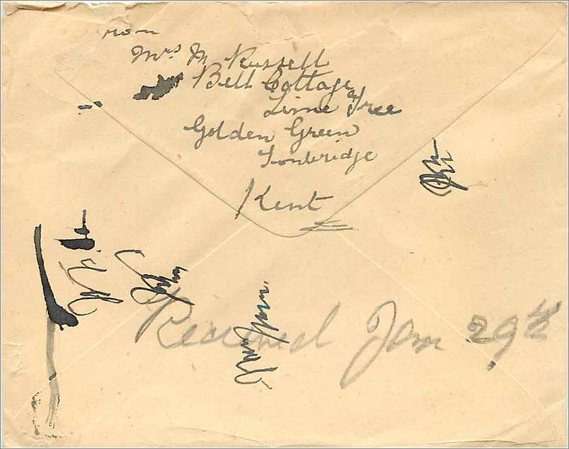 Entier Postal Postal Stationary Grande Bretagne Great Britain 2 1/2p Tonbridge 1946 — Verso