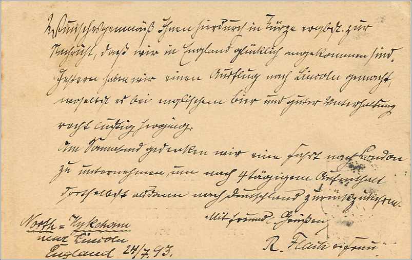 Entier Postal Postal Stationary Grande Bretagne Great Britain Lincoln 1893 to Germany — Verso