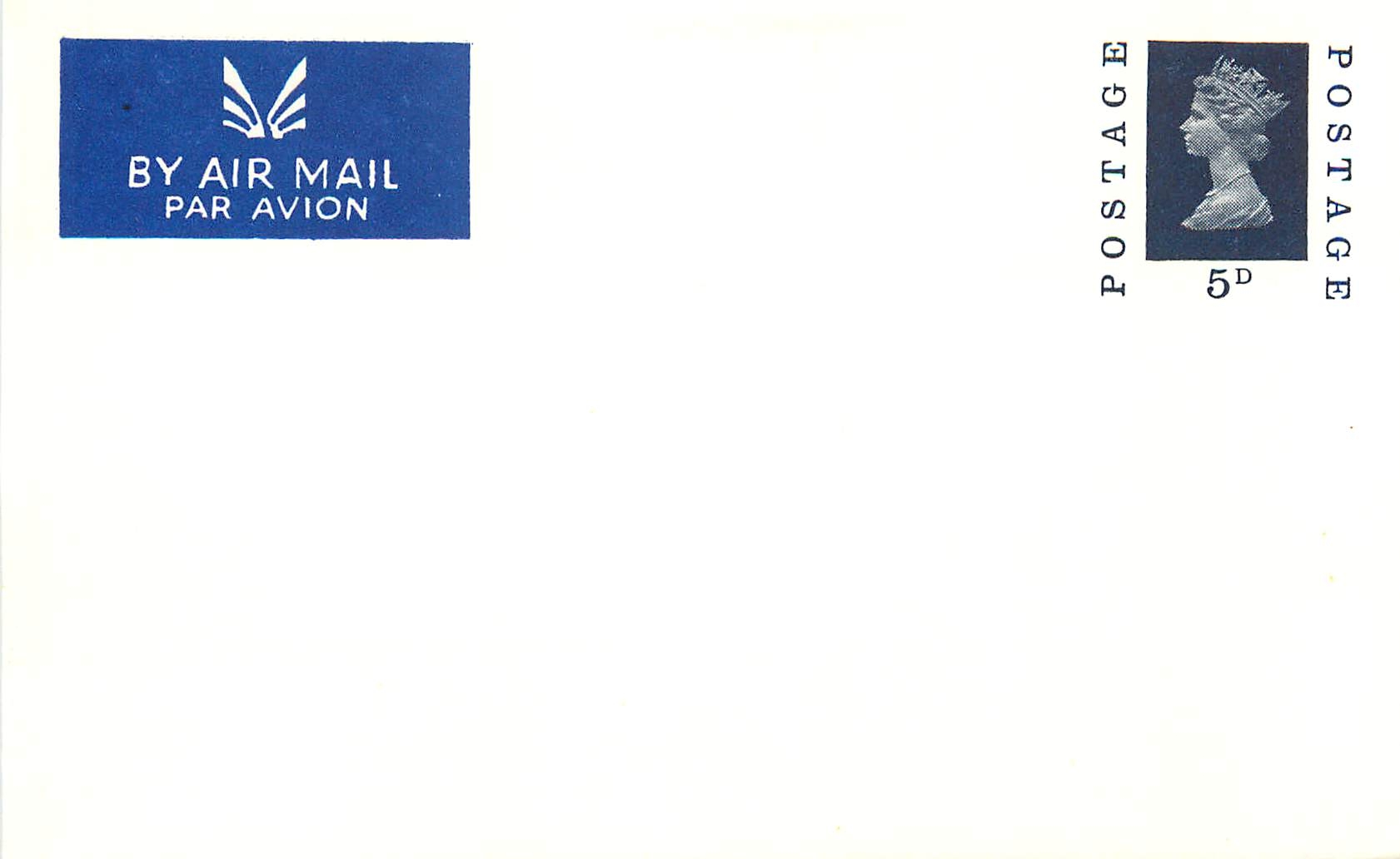 Entier Postal Postal Stationary Grande Bretagne Great Britain Machin 5d