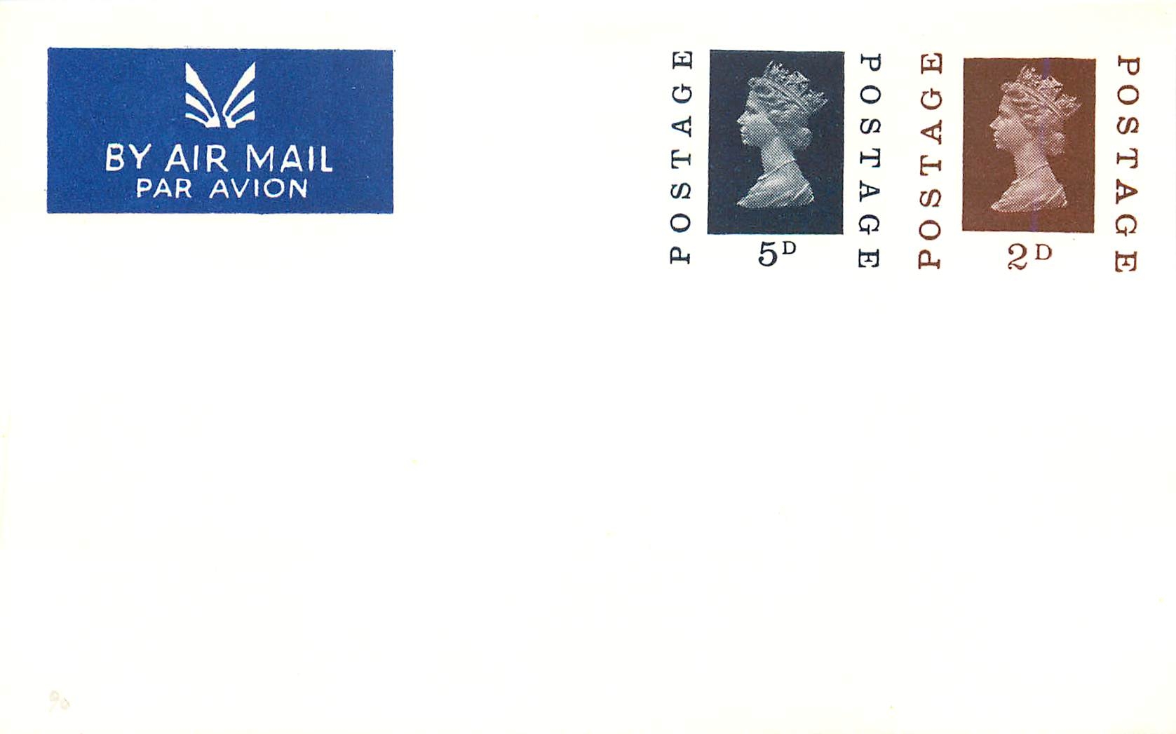 Entier Postal Postal Stationary Grande Bretagne Great Britain Machin 5d + 2d