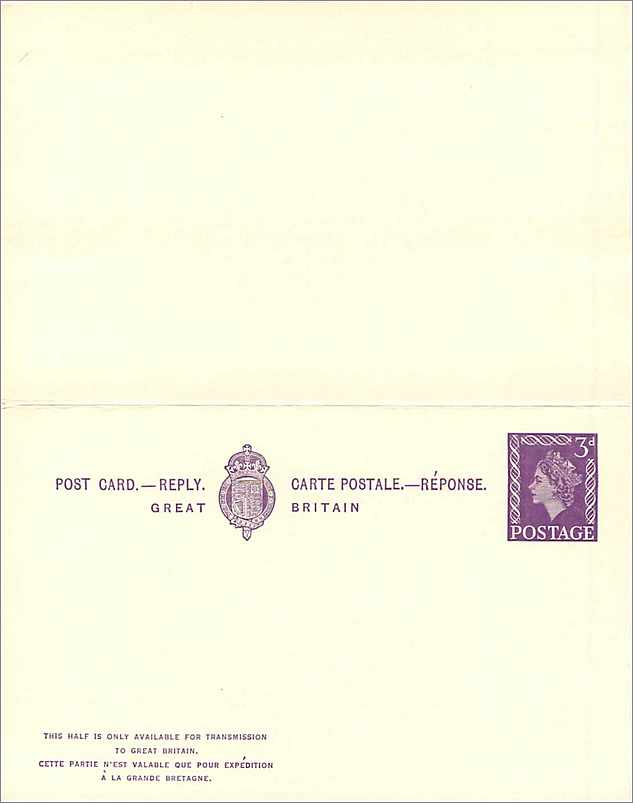 Entier Postal Postal Stationary Grande Bretagne Great Britain Machin 3d — Rückseite