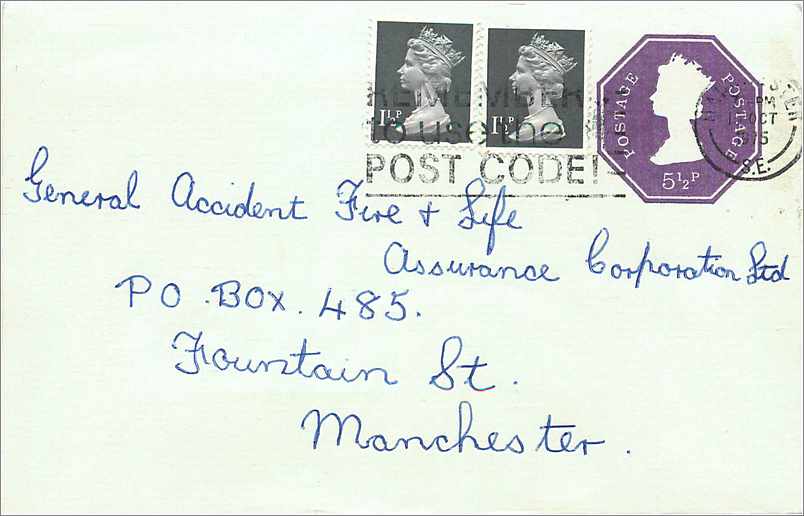 Entier Postal Postal Stationary Grande Bretagne Great Britain Machin Manchester 1975