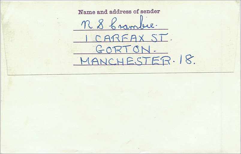 Entier Postal Postal Stationary Grande Bretagne Great Britain Machin Manchester 1975 — Verso