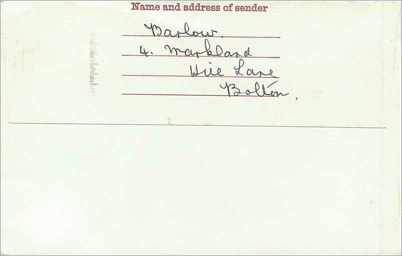 Entier Postal Postal Stationary Grande Bretagne Great Britain Machin Bolton — Verso