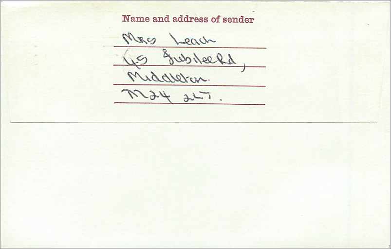 Entier Postal Postal Stationary Grande Bretagne Great Britain Machin Middleton  — Verso