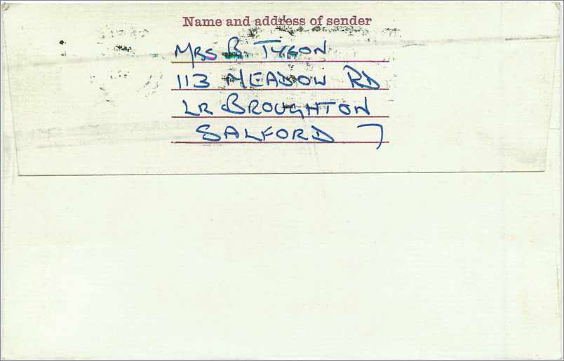 Entier Postal Postal Stationary Grande Bretagne Great Britain Machin Manchester 1975 — Verso