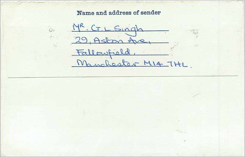 Entier Postal Postal Stationary Grande Bretagne Great Britain Machin Manchester 1977 Panda WWF — Verso