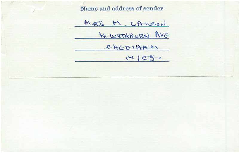 Entier Postal Postal Stationary Grande Bretagne Great Britain Machin Manchester 1978 — Verso