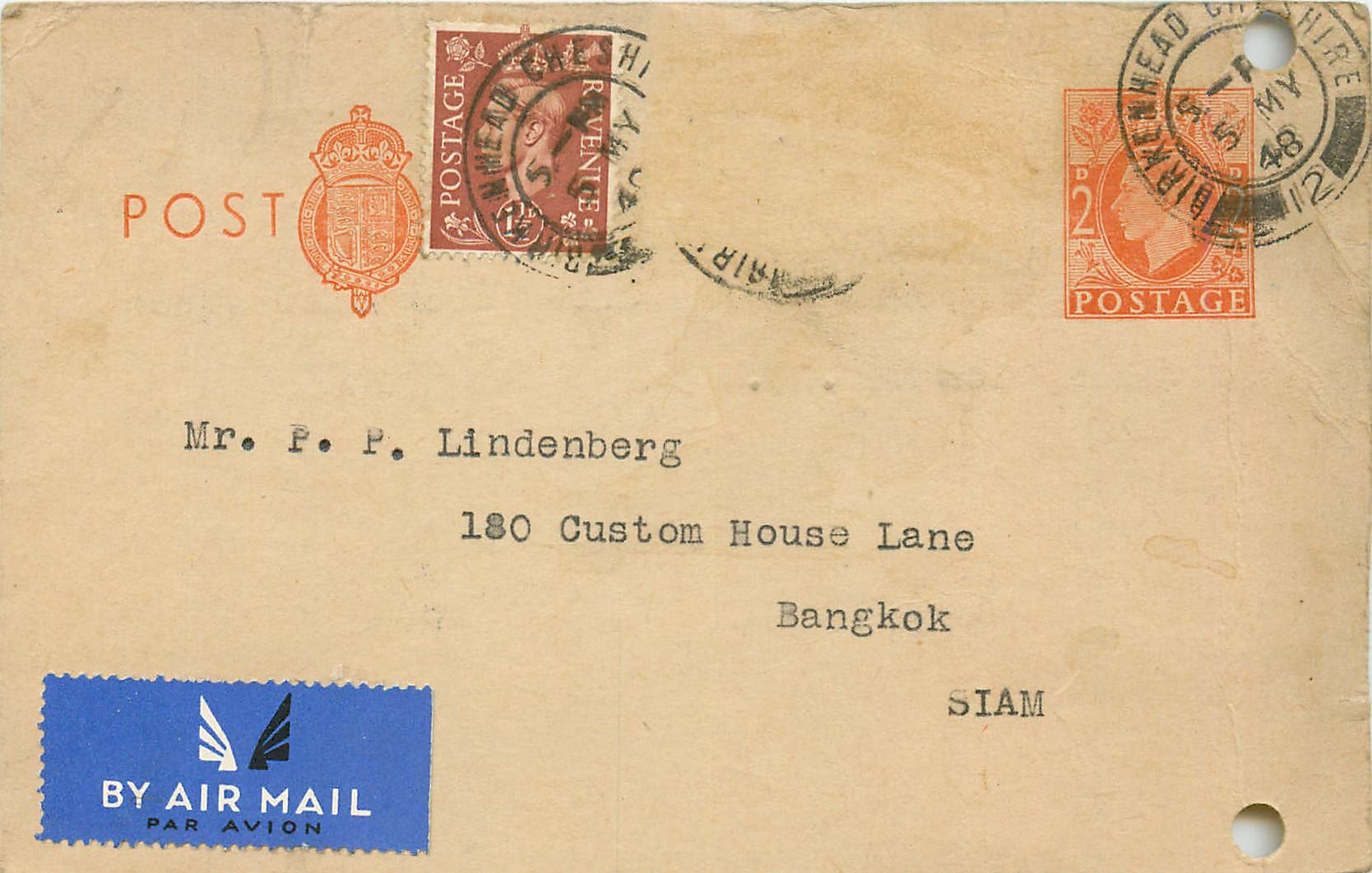 Entier Postal Postal Stationary Grande Bretagne Great Britain 1948 Birkenhead