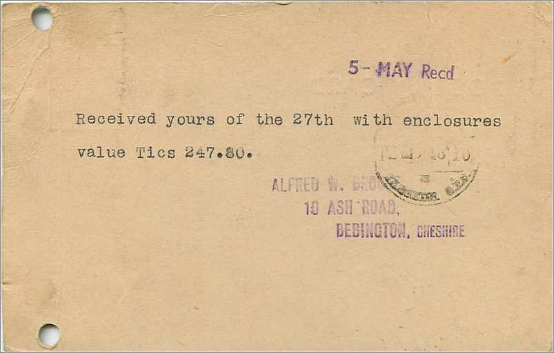 Entier Postal Postal Stationary Grande Bretagne Great Britain 1948 Birkenhead — Verso