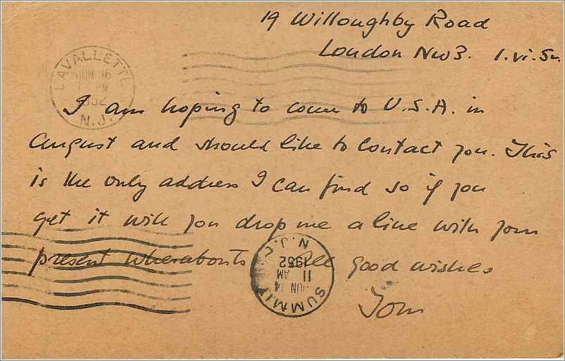 Entier Postal Postal Stationary Grande Bretagne Great Britain Hampstead to USA — Verso