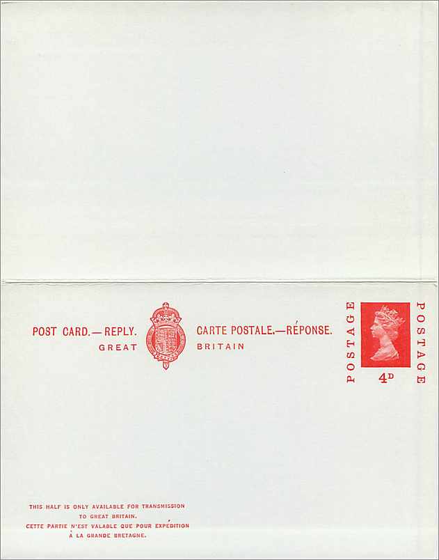 Entier Postal Postal Stationary Grande Bretagne Great Britain Machin 4d — Verso