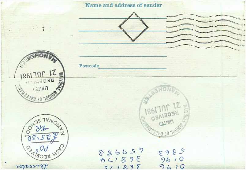 Entier Postal Postal Stationary Grande Bretagne Great Britain Leicester to Manchester — Verso