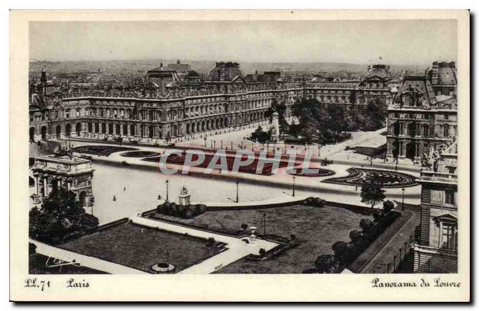 Paris CPA Panorama du Louvre