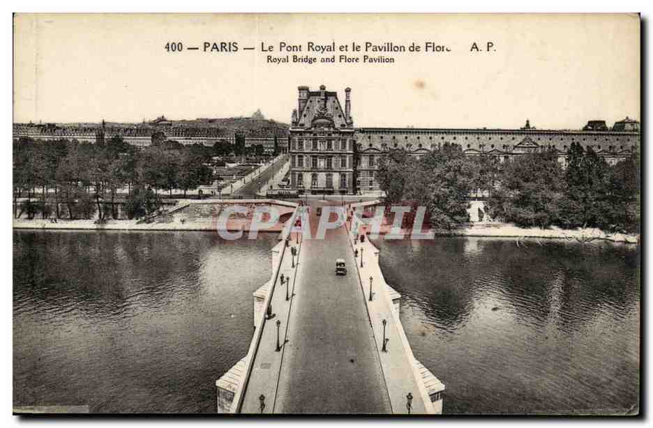Paris CPA Le pont Royal et le pavillon de Flore