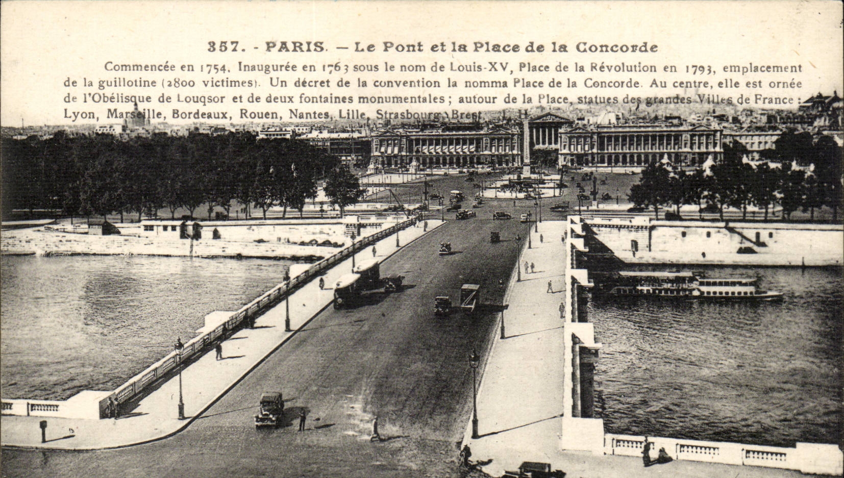 Paris CPA Le pont et la place de la Concorde