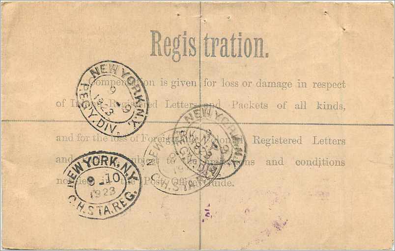 Entier Postal Postal Stationary Grande Bretagne Great Britain Cobh to New York — Verso