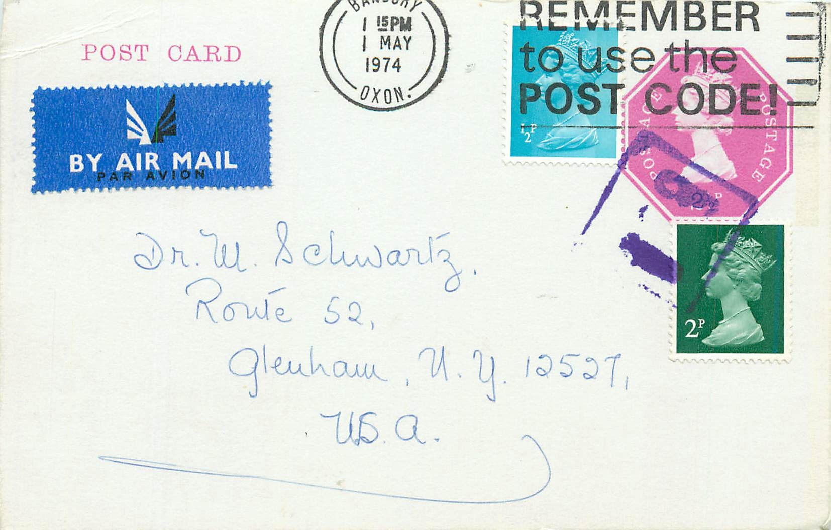 Entier Postal Postal Stationary Grande Bretagne Great Britain Machin 2 1/2d to Glenham Dorchester 19