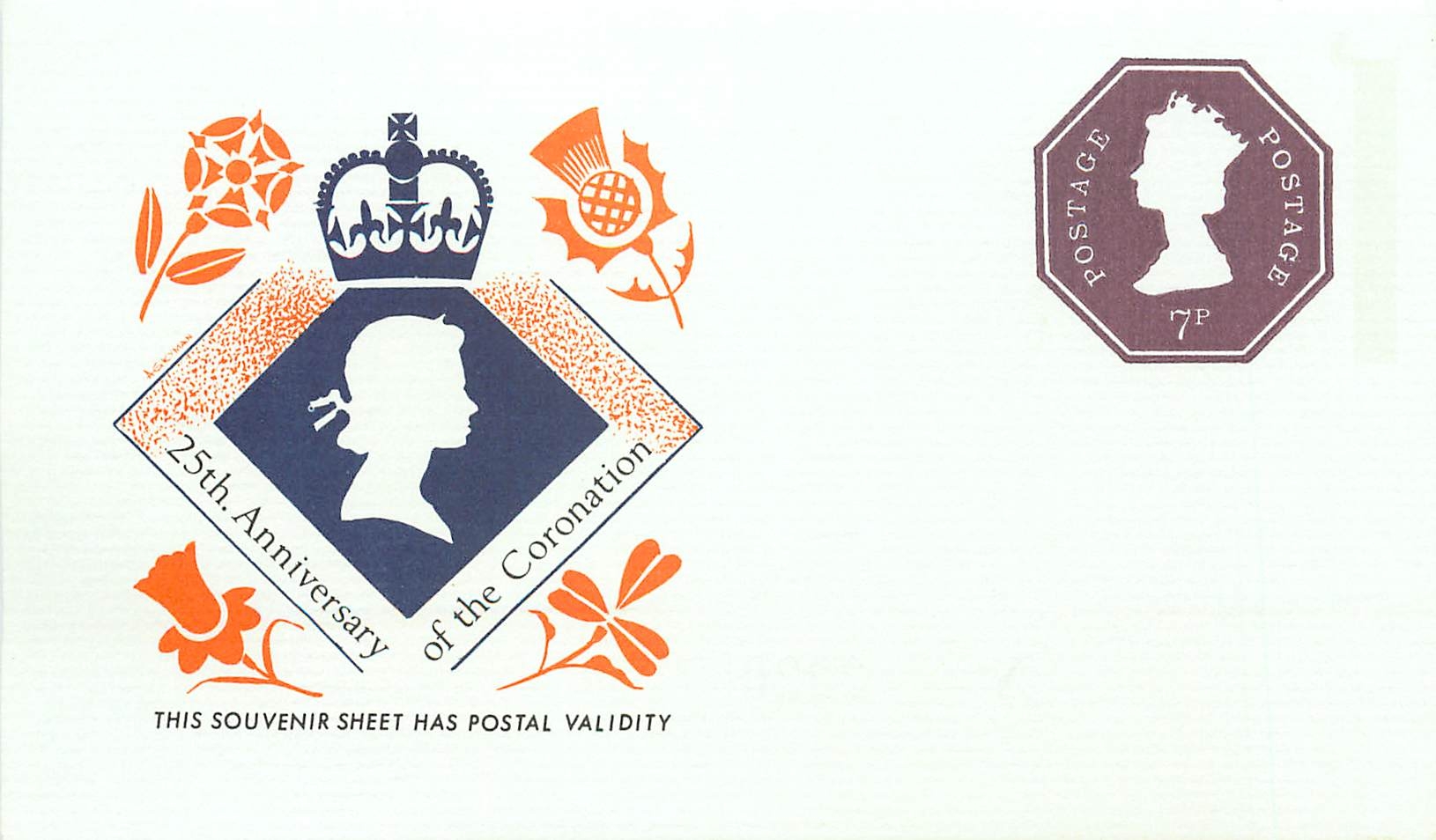 Entier Postal Postal Stationary Grande Bretagne Great Britain Machin 7d  Coronation