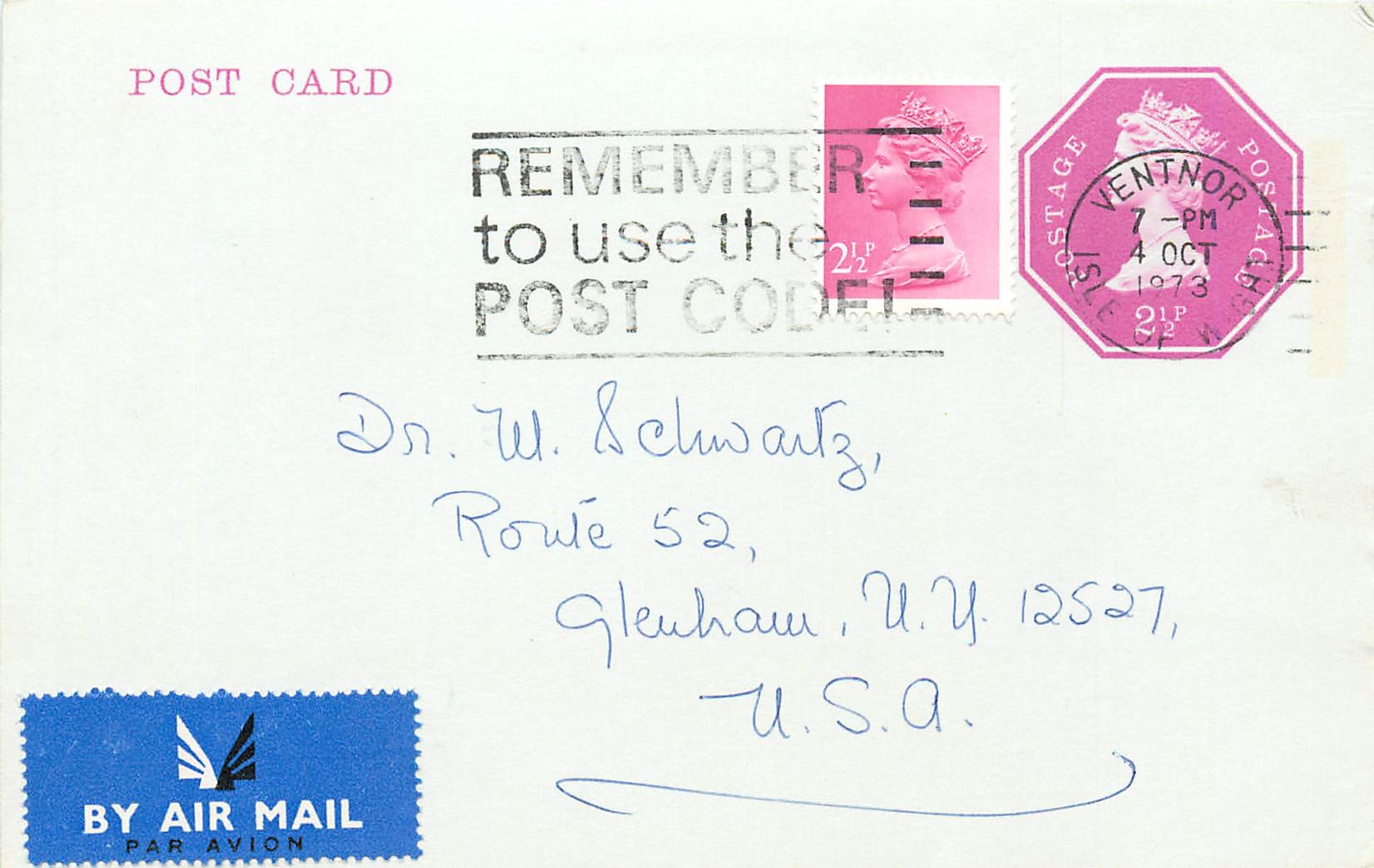 Entier Postal Postal Stationary Grande Bretagne Great Britain Machin 2 1/2d Ventnor Glenham