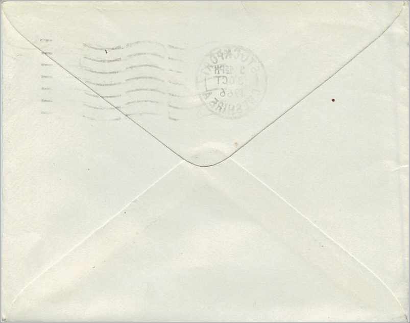 Entier Postal Postal Stationary Grande Bretagne Great Britain 4d Stockport 1966 for Manchester — Verso