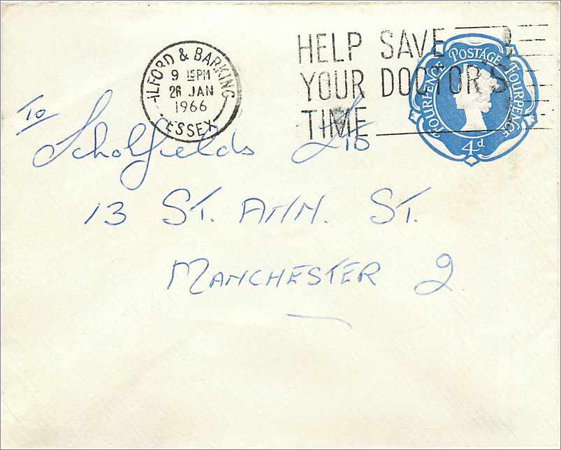 Entier Postal Postal Stationary Grande Bretagne Great Britain 4d 1966  for Manchester