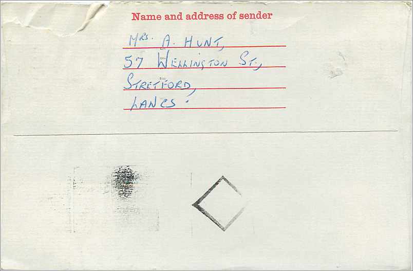 Entier Postal Postal Stationary Grande Bretagne Great Britain 4d +1d Machin Stretford 1969 for Manch — Verso