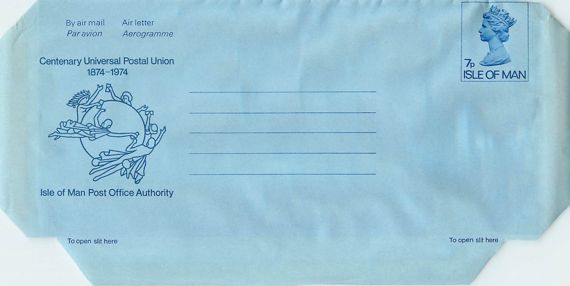 Entier Postal Postal Stationary Grande Bretagne Great Britain Aerogram Isle of Man
