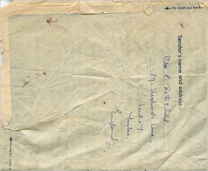 Entier Postal Postal Stationary Grande Bretagne Great Britain Aerogram 6d 1947 Leeds for New York — Verso
