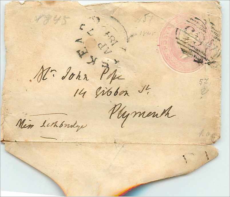 Entier Postal Postal Stationary Grande Bretagne Great Britain Machin 1p for Plymouth