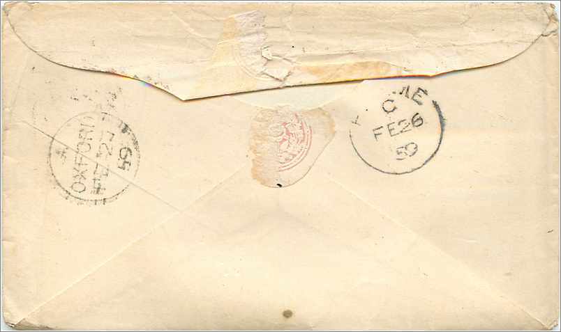 Entier Postal Postal Stationary Grande Bretagne Great Britain Machin 1p for Oxford — Verso