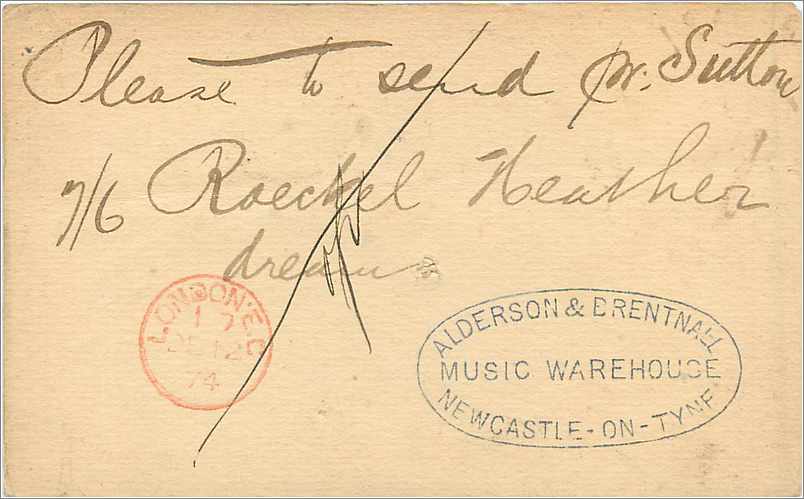 Entier Postal Postal Stationary Grande Bretagne Great Britain Machin 1/2p Newcastle on Tyne 1874 — Verso