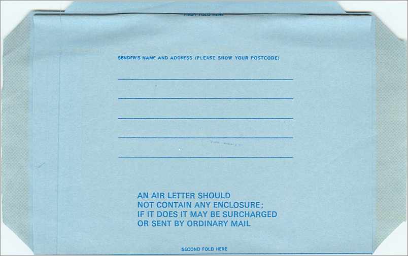 Entier Postal Postal Stationary Grande Bretagne Great Britain Machin Aerogram 5p — Verso