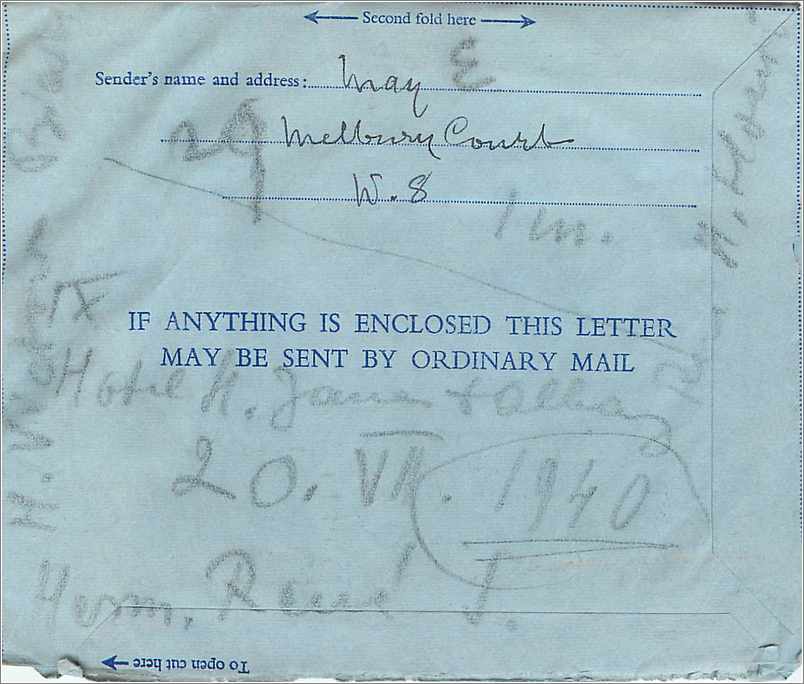 Entier Postal Postal Stationary Grande Bretagne Great Britain Machin Aerogram 6d 1953 — Verso