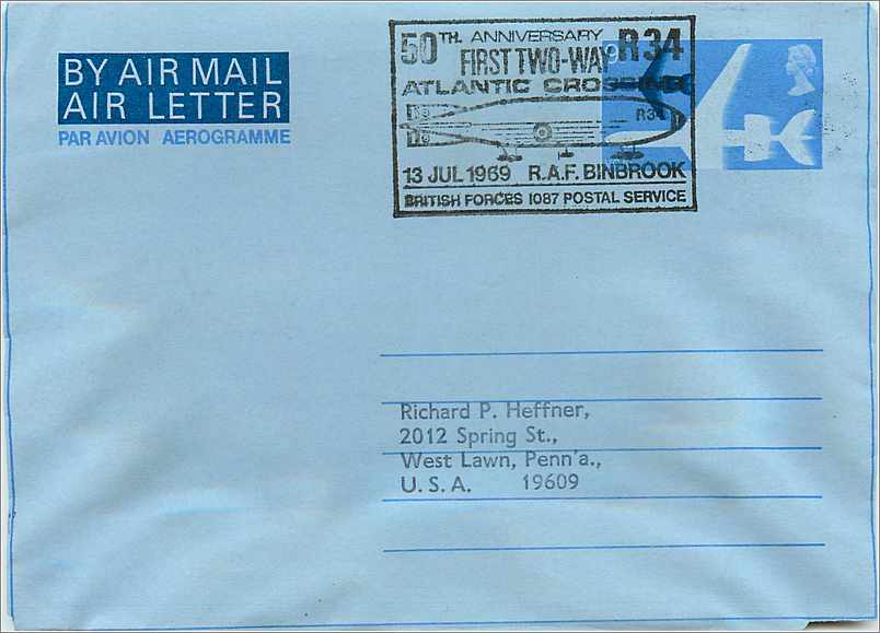 Entier Postal Postal Stationary Grande Bretagne Great Britain Machin Aerogram 9d Zeppelin Dirigeable