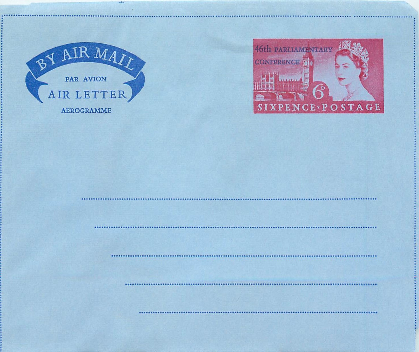 Entier Postal Postal Stationary Grande Bretagne Great Britain 46th parlimantery conference