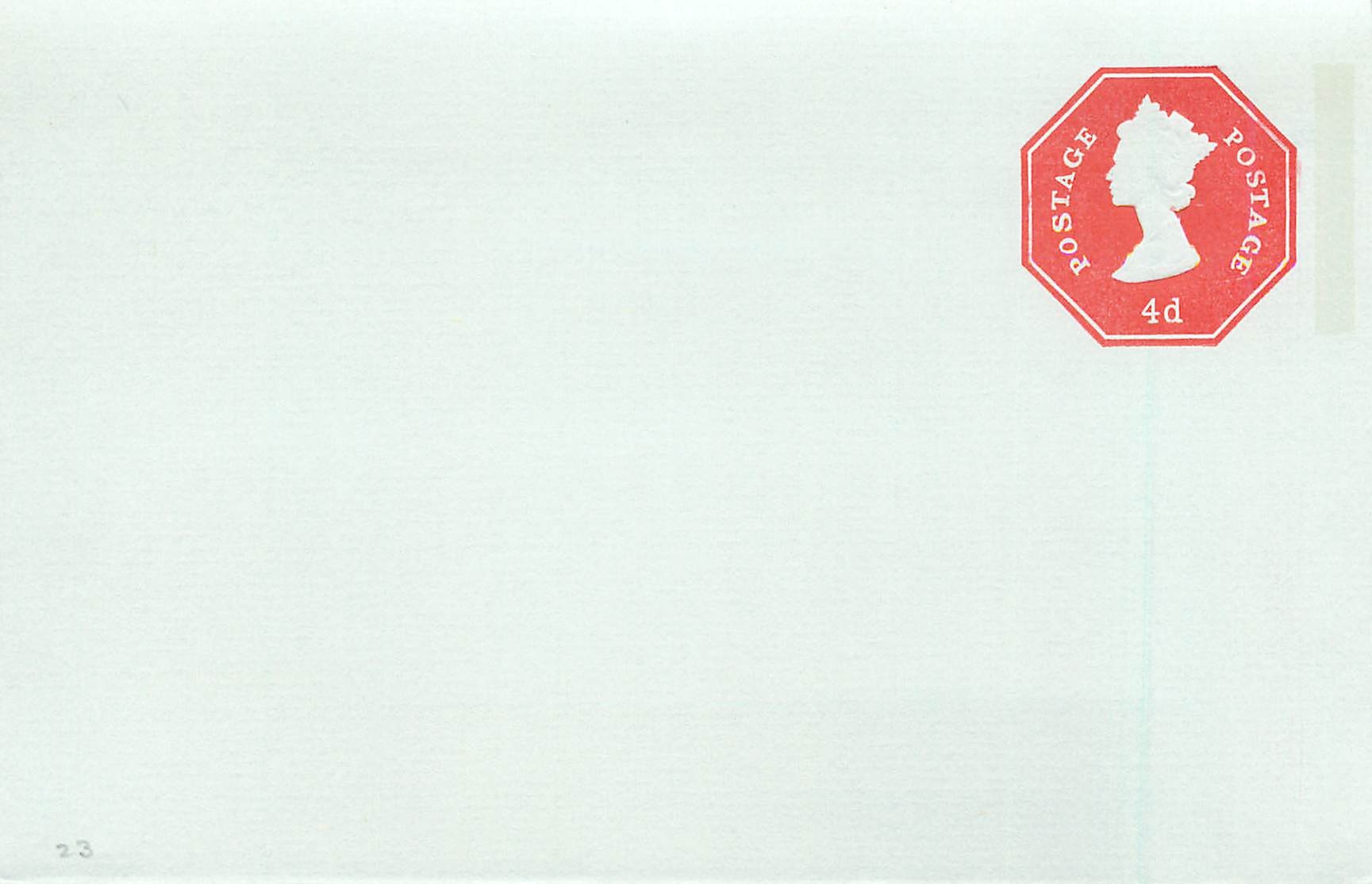 Carte postale anglaise — timbre octogonal 4d — verso avec espace pour l'expéditeur
