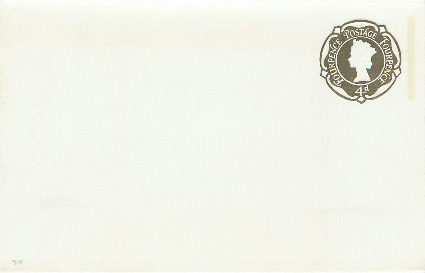Carte postale vierge — timbre 4 pence — éditeur non visible