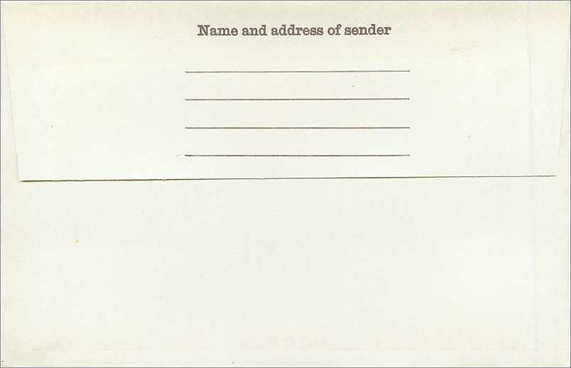 Carte postale vierge — timbre 4 pence — éditeur non visible — Verso