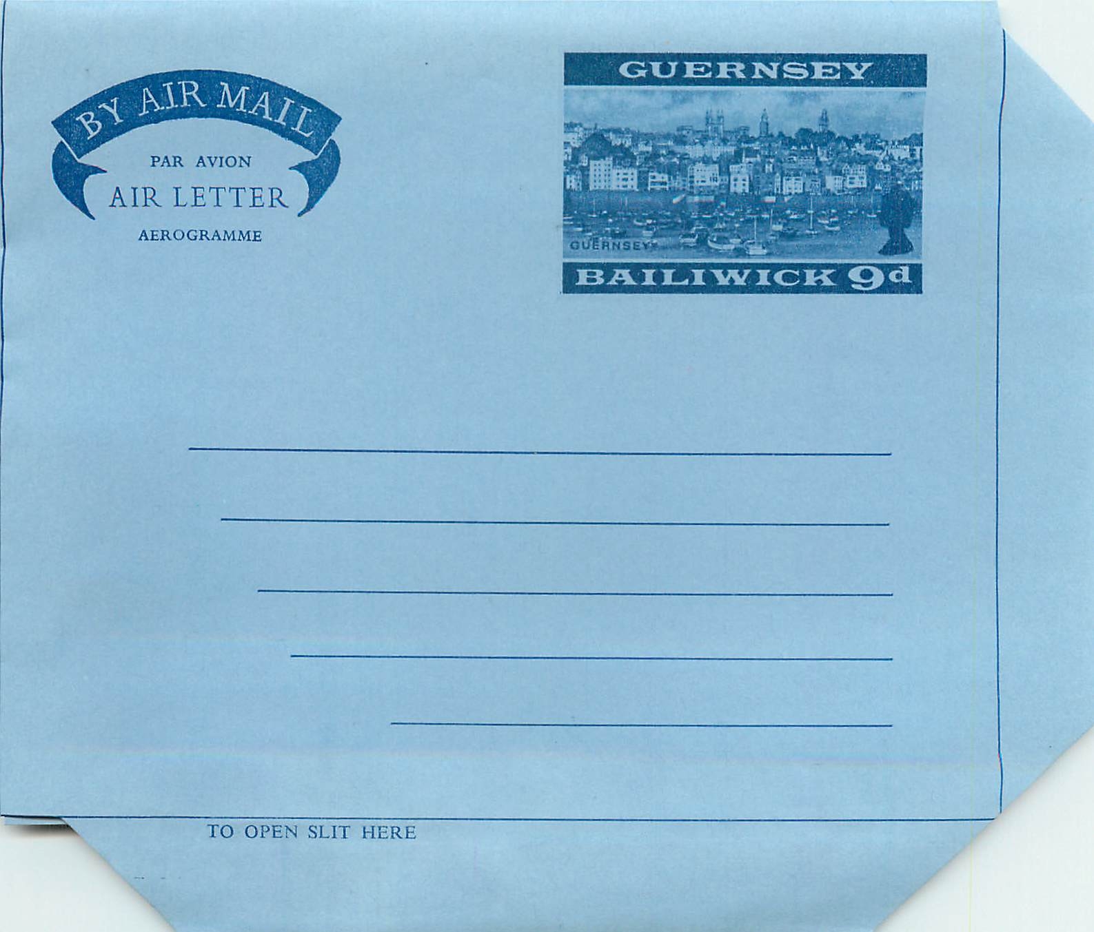 Entier Postal Postal Stationary Grande Bretagne Great Britain Guernsey 9d