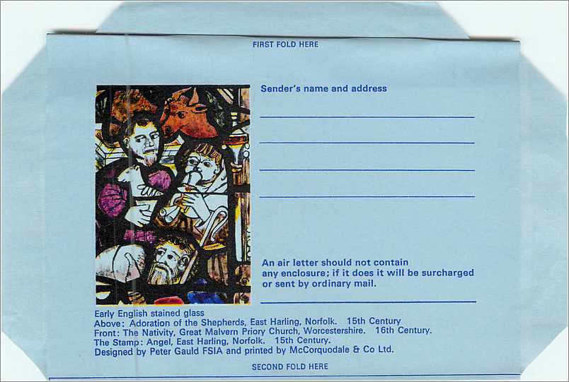 Entier Postal Postal Stationary Grande Bretagne Great Britain Aerogram 9d — Verso
