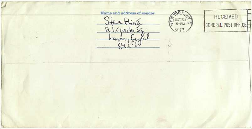Entier Postal Postal Stationary Grande Bretagne Great Britain Machin 3p 1972 for New York — Verso