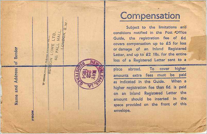 Entier Postal Postal Stationary Grande Bretagne Great Britain 8 1/2p + various values handstamp Pass — Verso