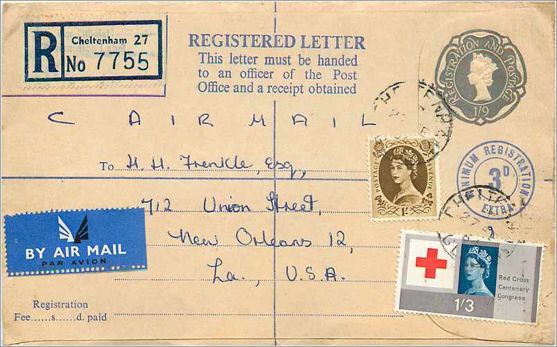Entier Postal Postal Stationary Grande Bretagne Great Britain 1/9 + various values for USA 1964