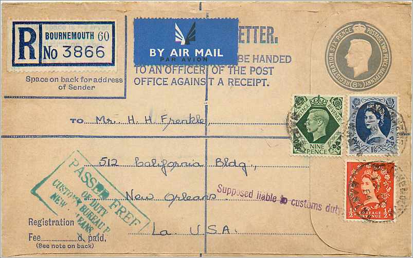 Entier Postal Postal Stationary Grande Bretagne Great Britain 8 1/2p + various values 1954