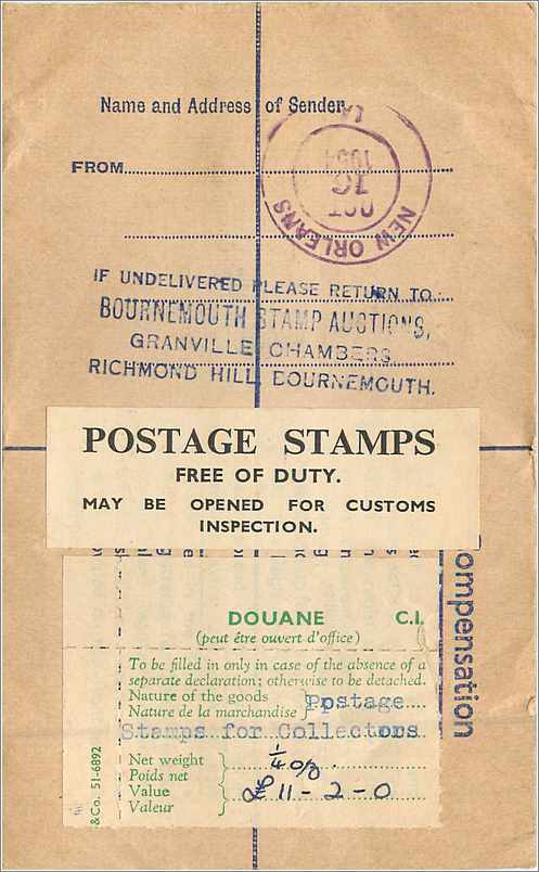 Entier Postal Postal Stationary Grande Bretagne Great Britain 8 1/2p + various values 1954 — Verso
