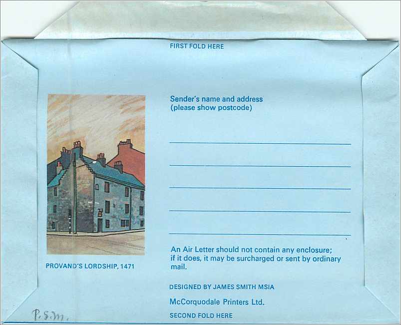 Entier Postal Postal Stationary Grande Bretagne Great Britain Aerogram 8 1/2p Glasgow — Verso