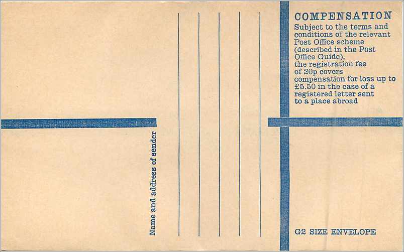 Entier Postal Postal Stationary Grande Bretagne Great Britain Machin 20p — Verso