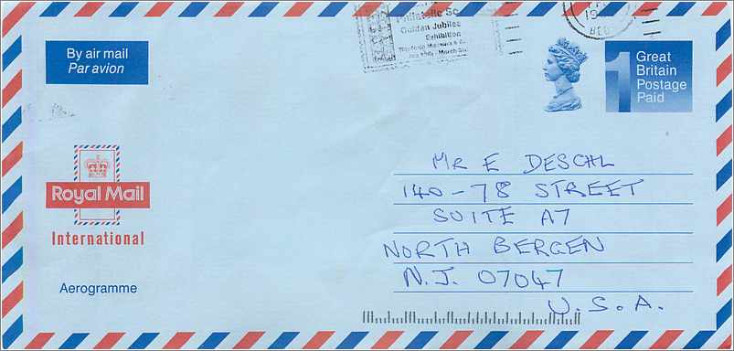 Entier Postal Postal Stationary Grande Bretagne Great Britain Aerogram Machin 